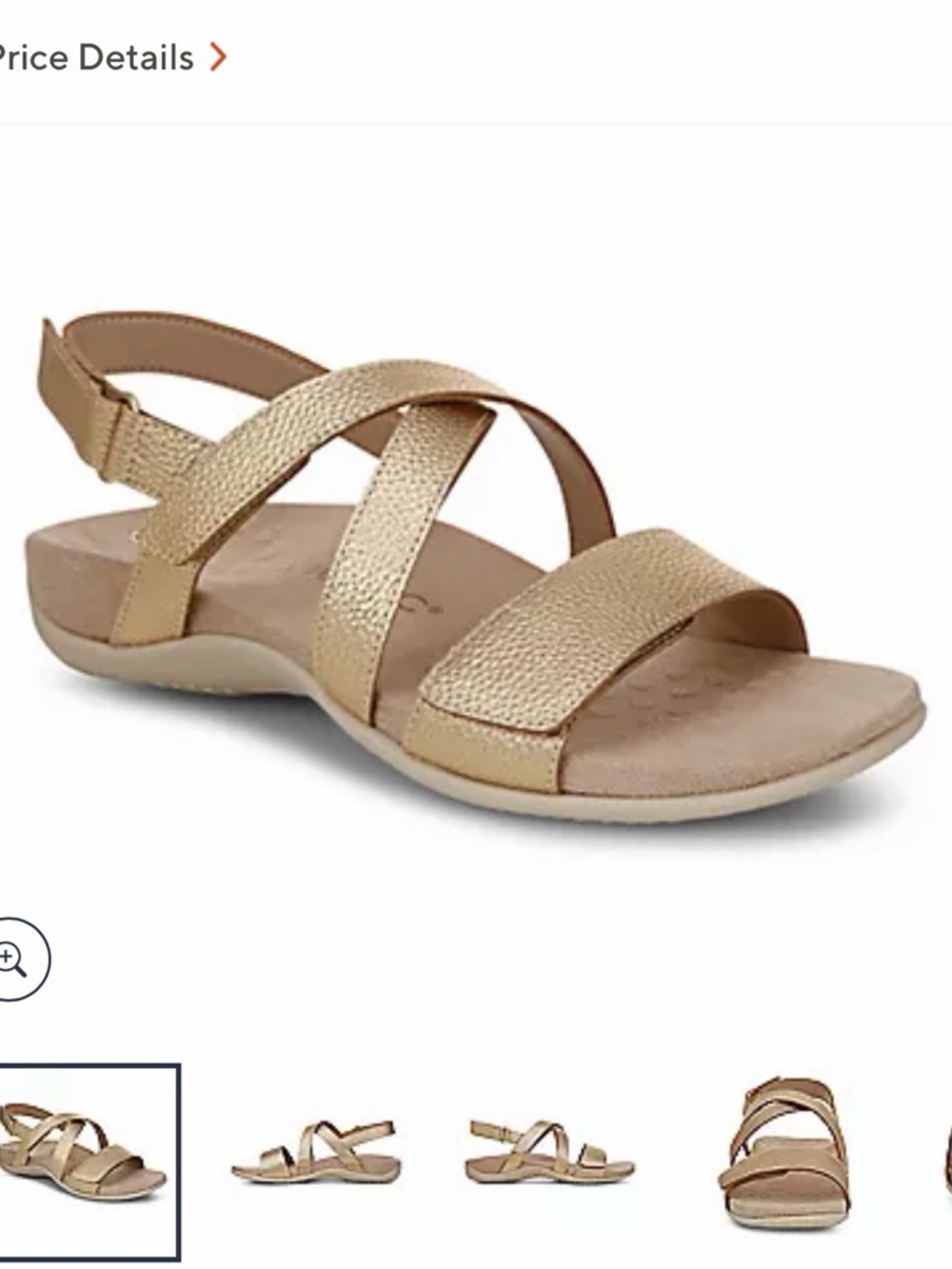 Vionic Adjustable Leather Slingback Sandals - Raya 8.5 Wide